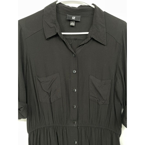 Iz Byer Size Large Black 3/4 Sleeve‎ Knee Length Dress - Picture 2 of 7